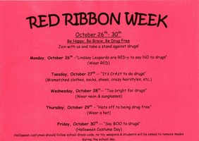 Red Ribbon Week Oct 26th-30th